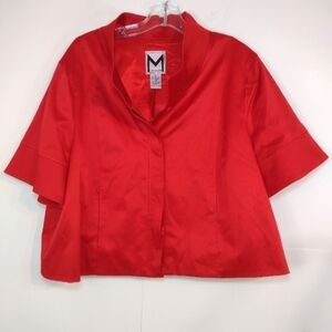 Marc Bouwer women's red short sleeve blazer size (XL)